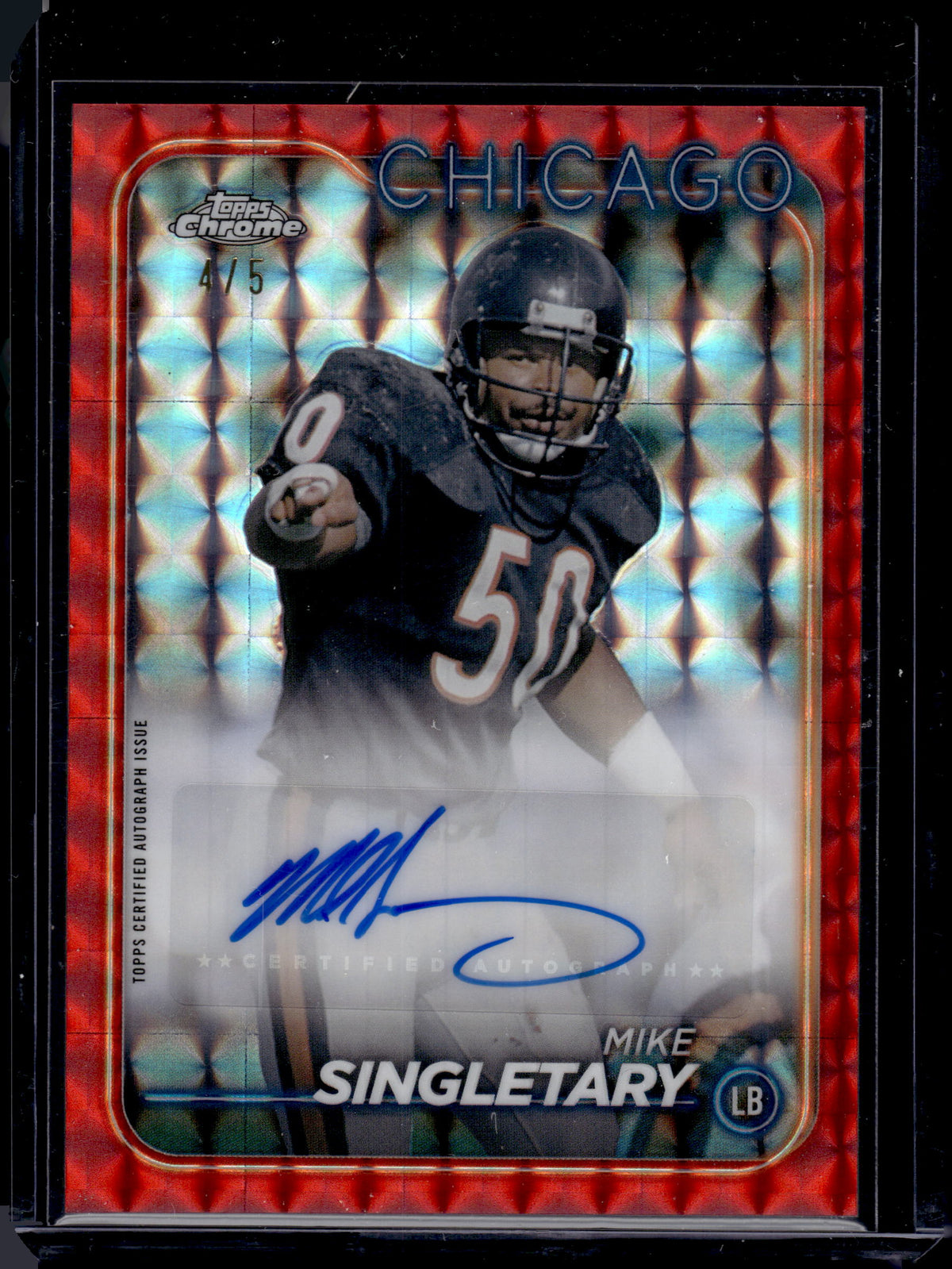 HL-P05 2024 Topps Chrome Mike Singletary #CLA-MS Red Geometric /5 Auto