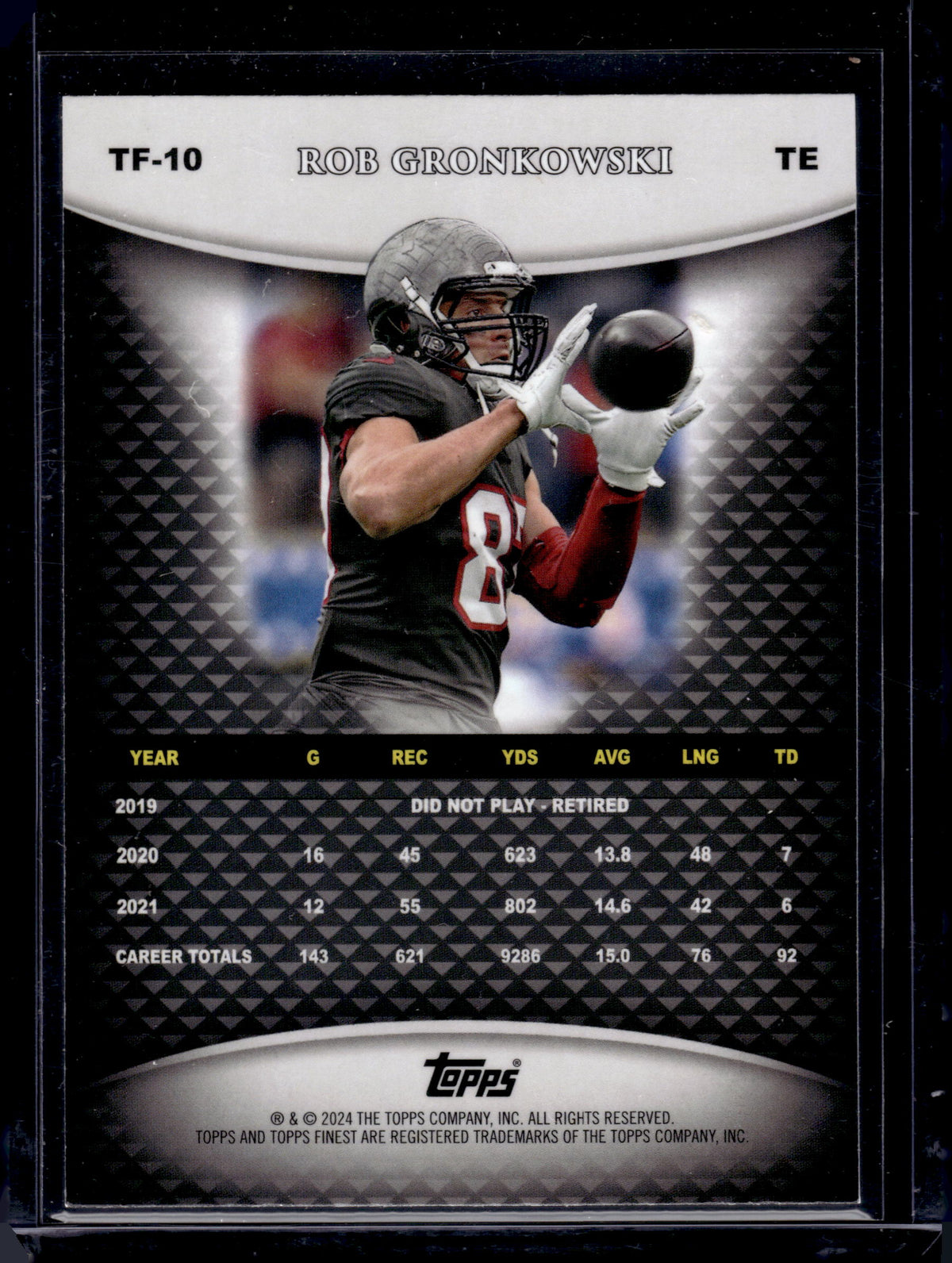 HL-P05 2024 Topps Team Finest Rob Gronkowski #TF-10 Purple Refractor /125