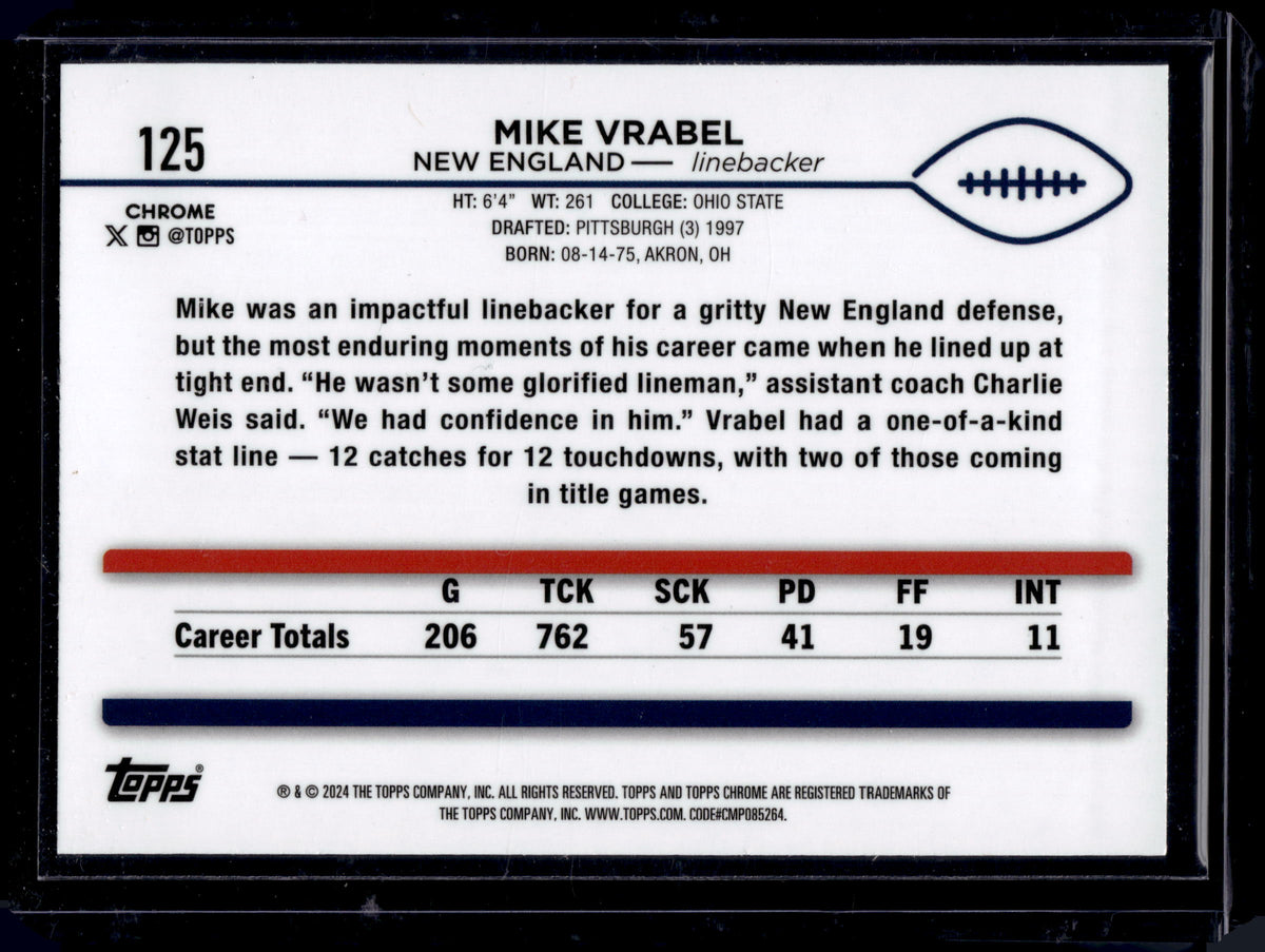 HL-P05 2024 Topps Chrome Mike Vrabel #125 Green Sonar Refractor /99