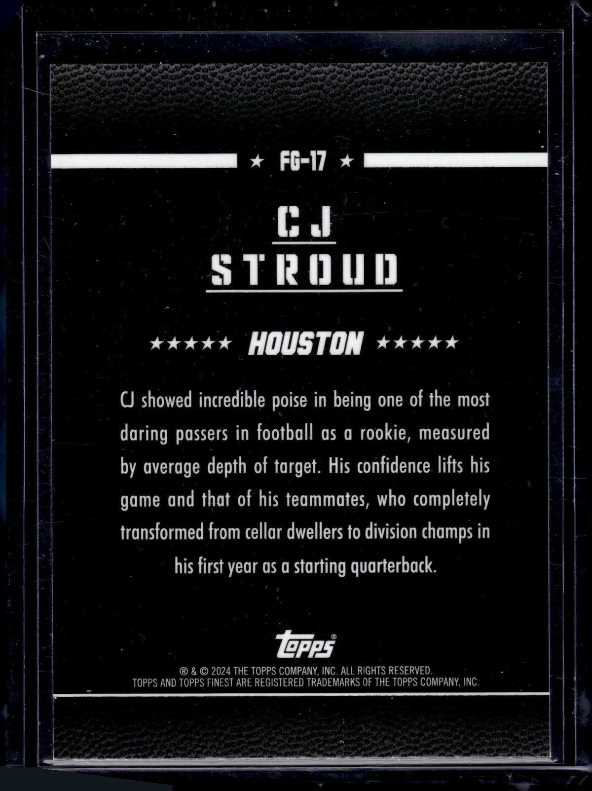 2024 Topps Finest Field Generals C.J. Stroud #FG-17 Sky Blue /150