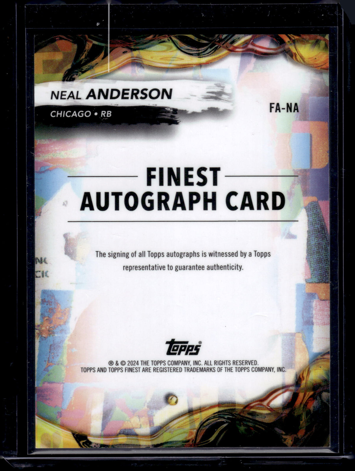 2024 Topps Finest Neal Anderson #FA-NA Blue /99 Auto