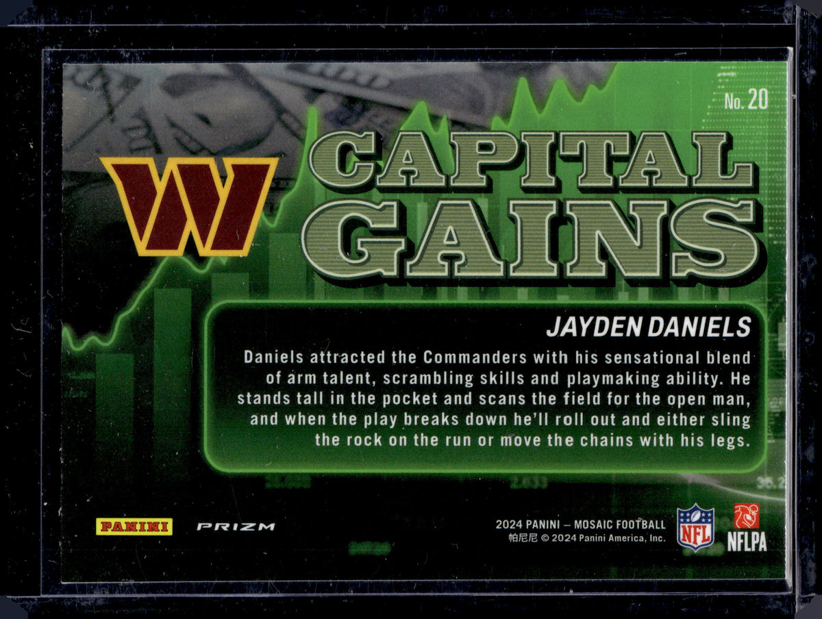HL-P05 2024 Panini Football Capital Gains Jayden Daniels #20 Mosaic Prizm RC