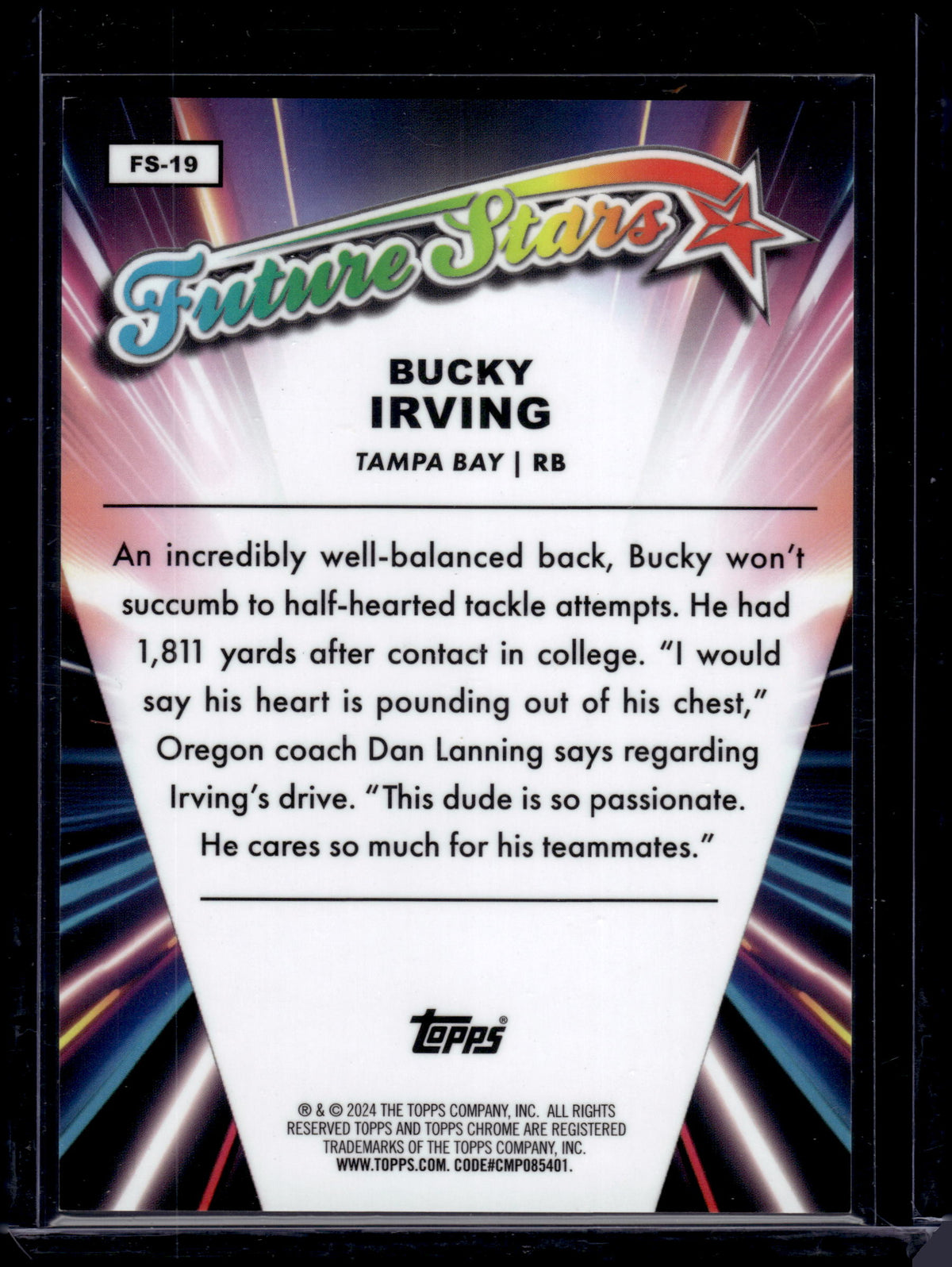 HL-P05 2024 Topps Chrome Future Stars Bucky Irving #FS-19 Gold /50 RC