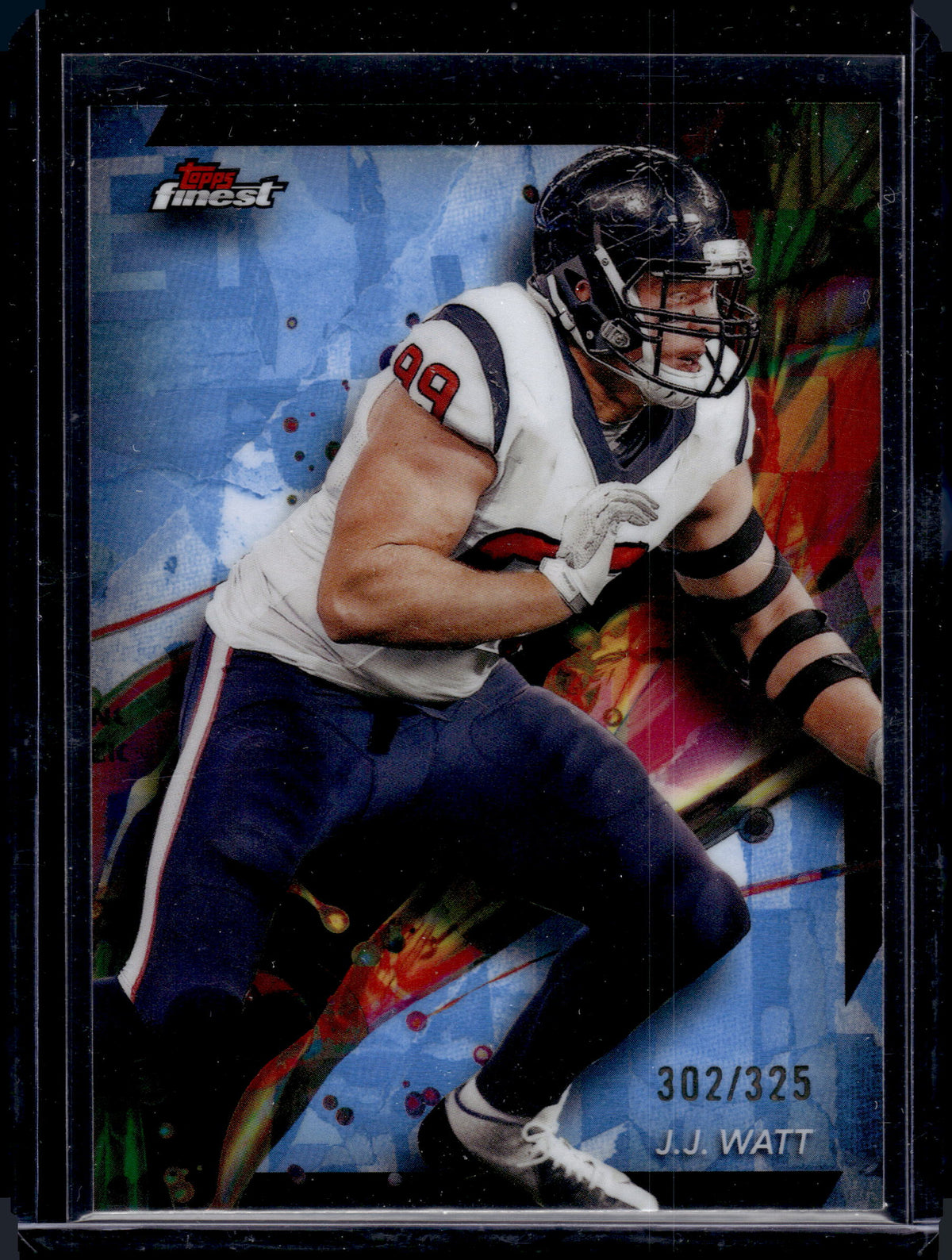 2024 Topps Finest J.J. Watt #32 Sky Blue Refractor /325