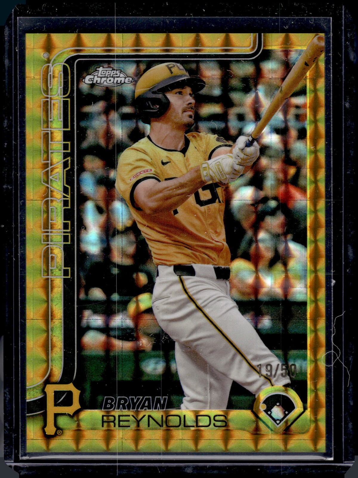 2025 Topps Chrome Bryan Reynolds #9 Gold Geometric Refractor /50
