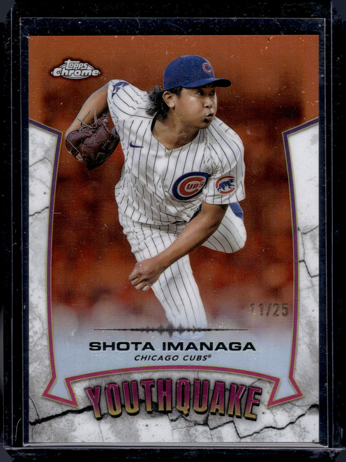 2025 Topps Chrome Youthquake Shota Imanaga #YQ-47 Orange Refractor /25