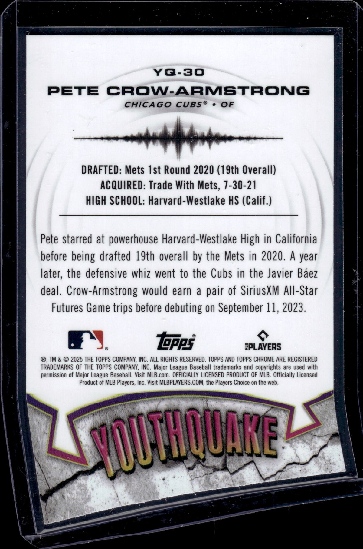 2025 Topps Chrome Youthquake Pete Crow-Armstrong #YQ-30 Refractor