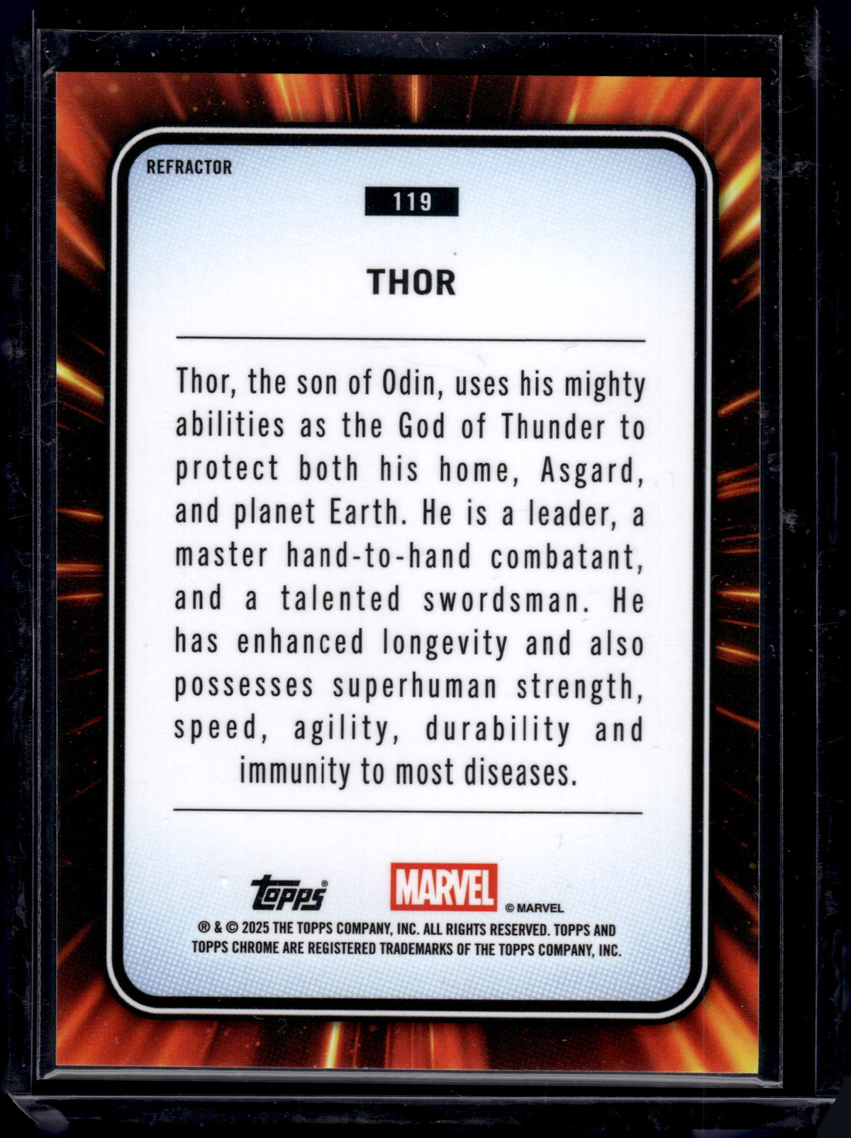 2025 Topps Chrome Marvel Thor #119