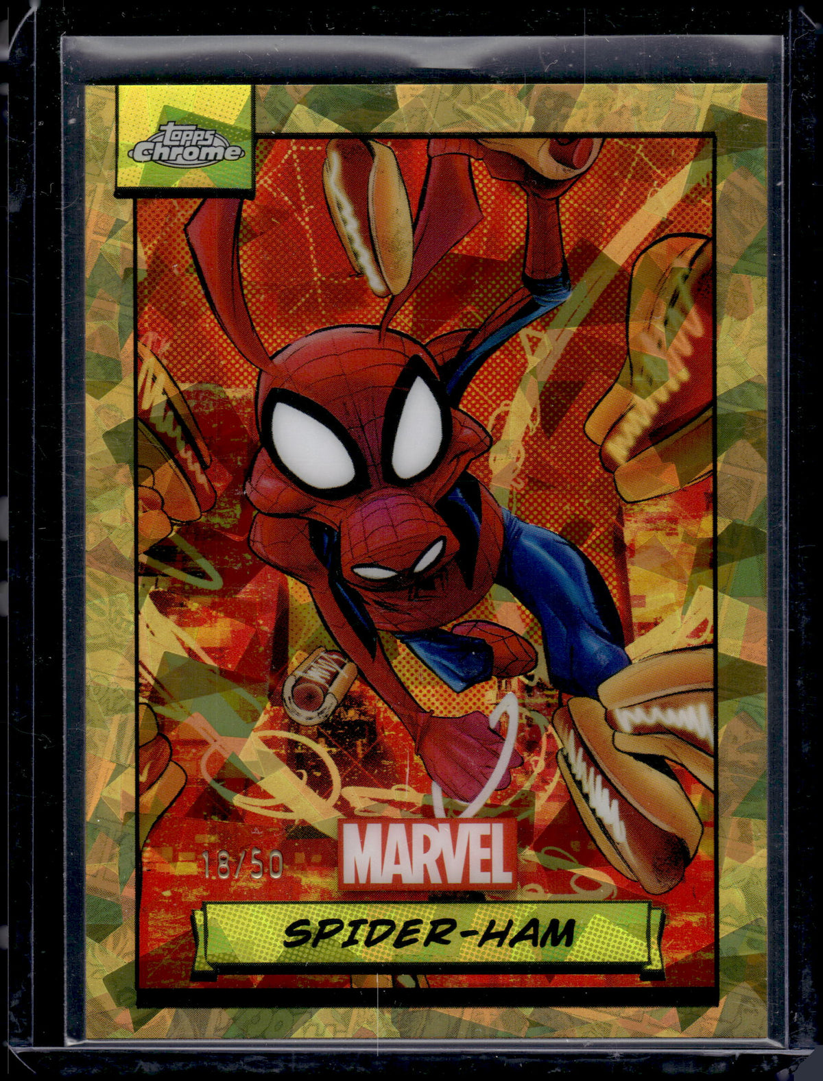 HL-P05 2024 Topps Chrome Marvel Sapphire Spider-Ham Gold Refractor /50 #113
