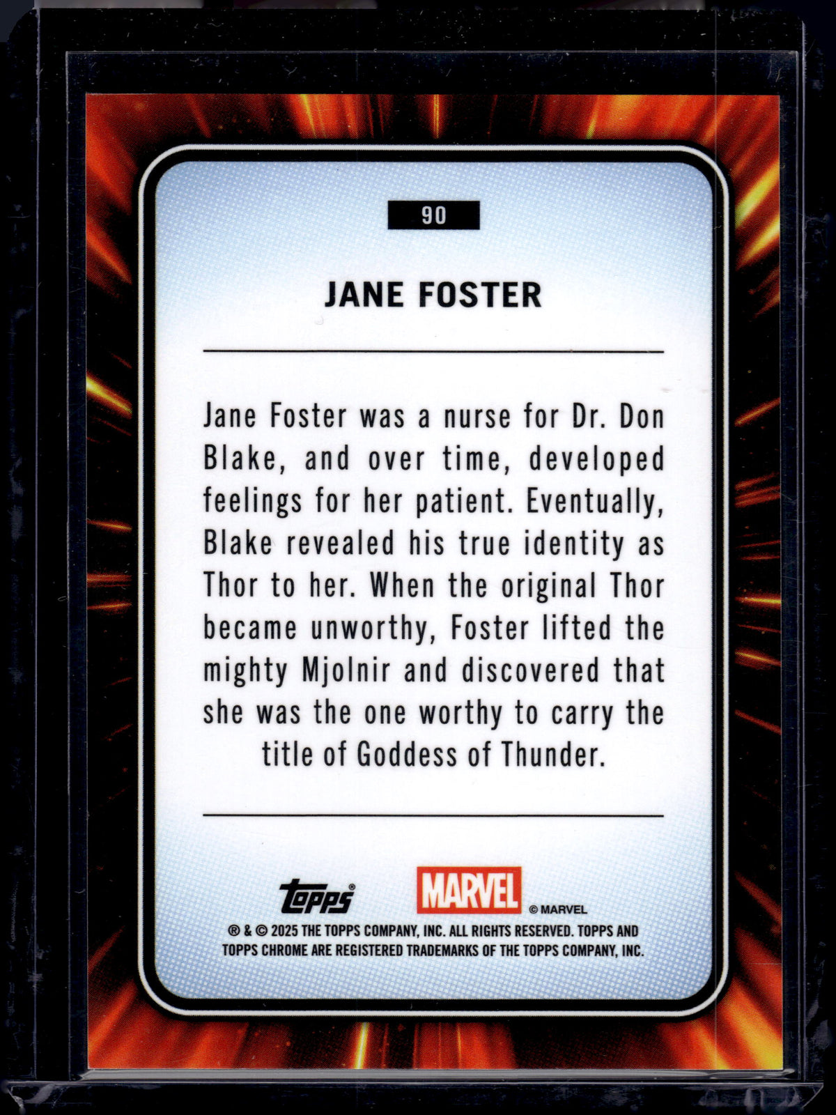 2025 Topps Chrome Marvel Jane Foster Red Spider-Web Refractor /62 #90