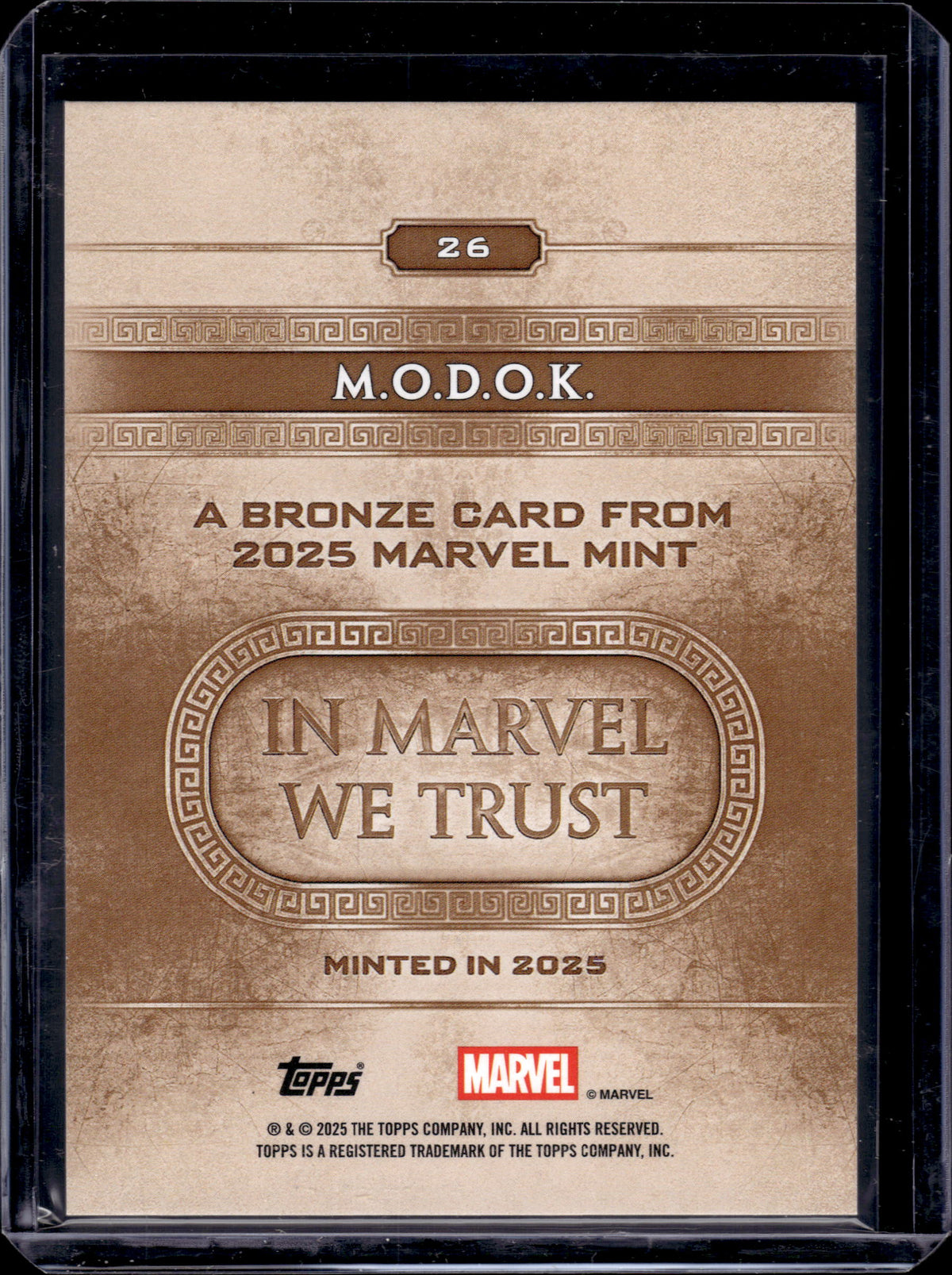 2025 Topps Marvel Mint M.O.D.O.K Green Mint Foil Bronze /75 #26