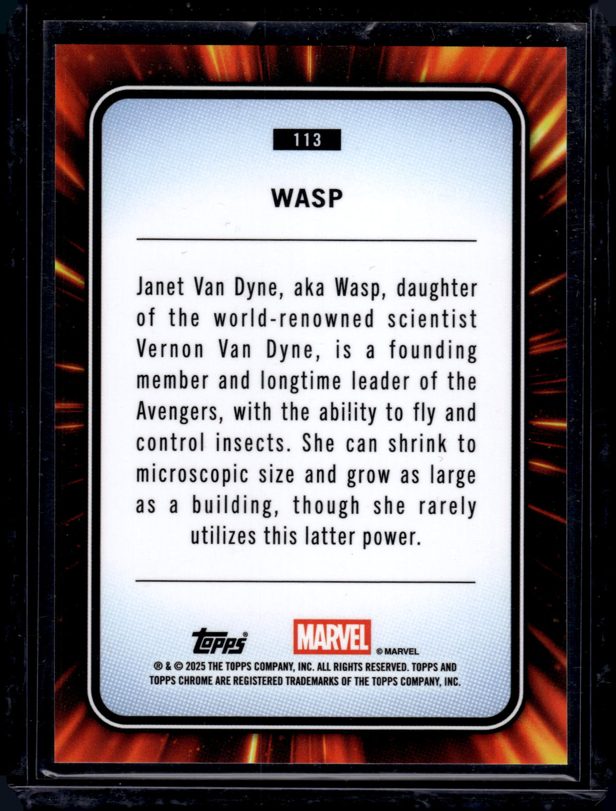 HL-P05 2025 Topps Chrome Marvel Wasp Iron Man Red & Gold Lazer /100 #113