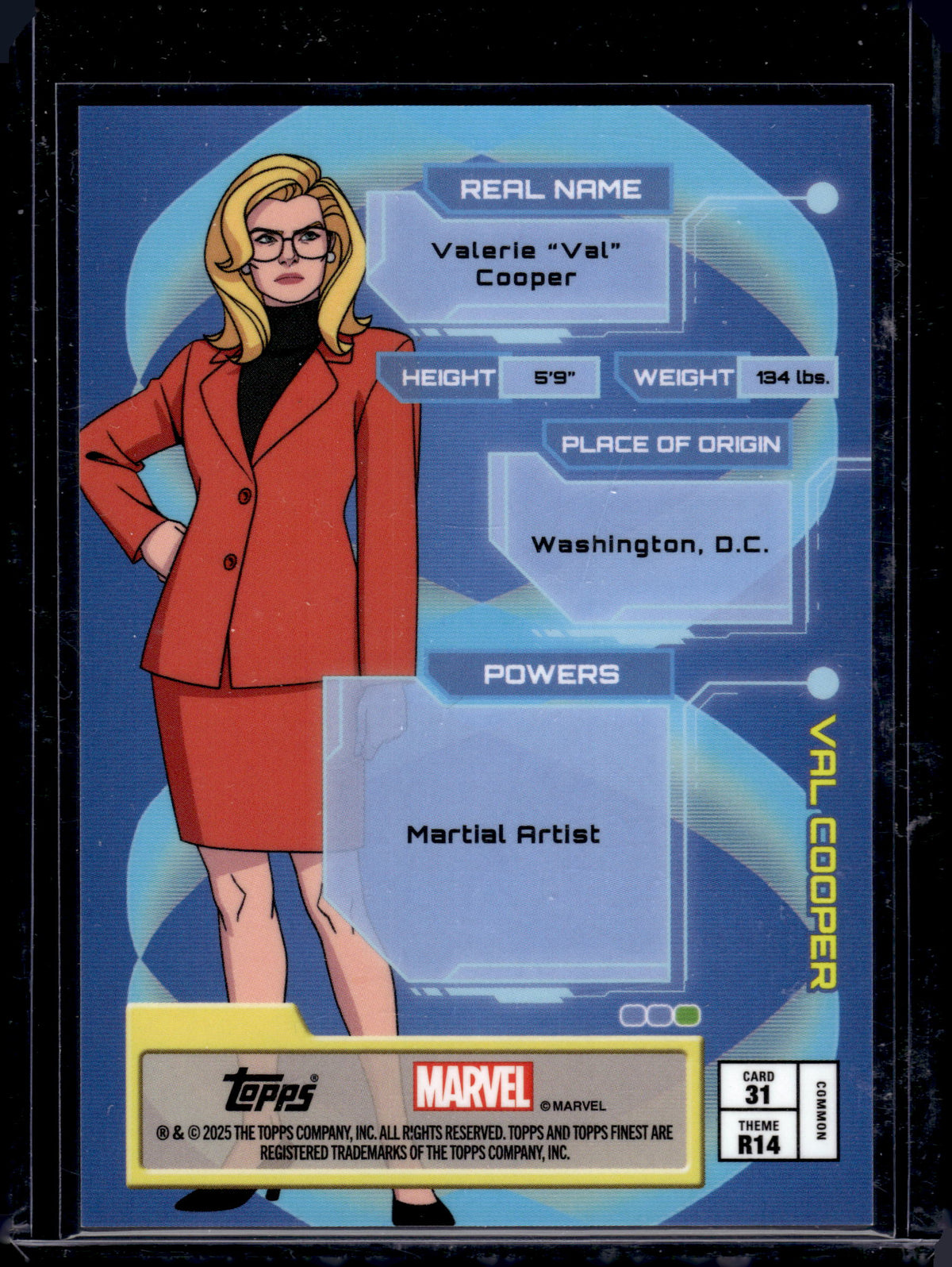 2025 Topps Finest Marvel X-Men '97 Rise Val Cooper Gold /50 #31