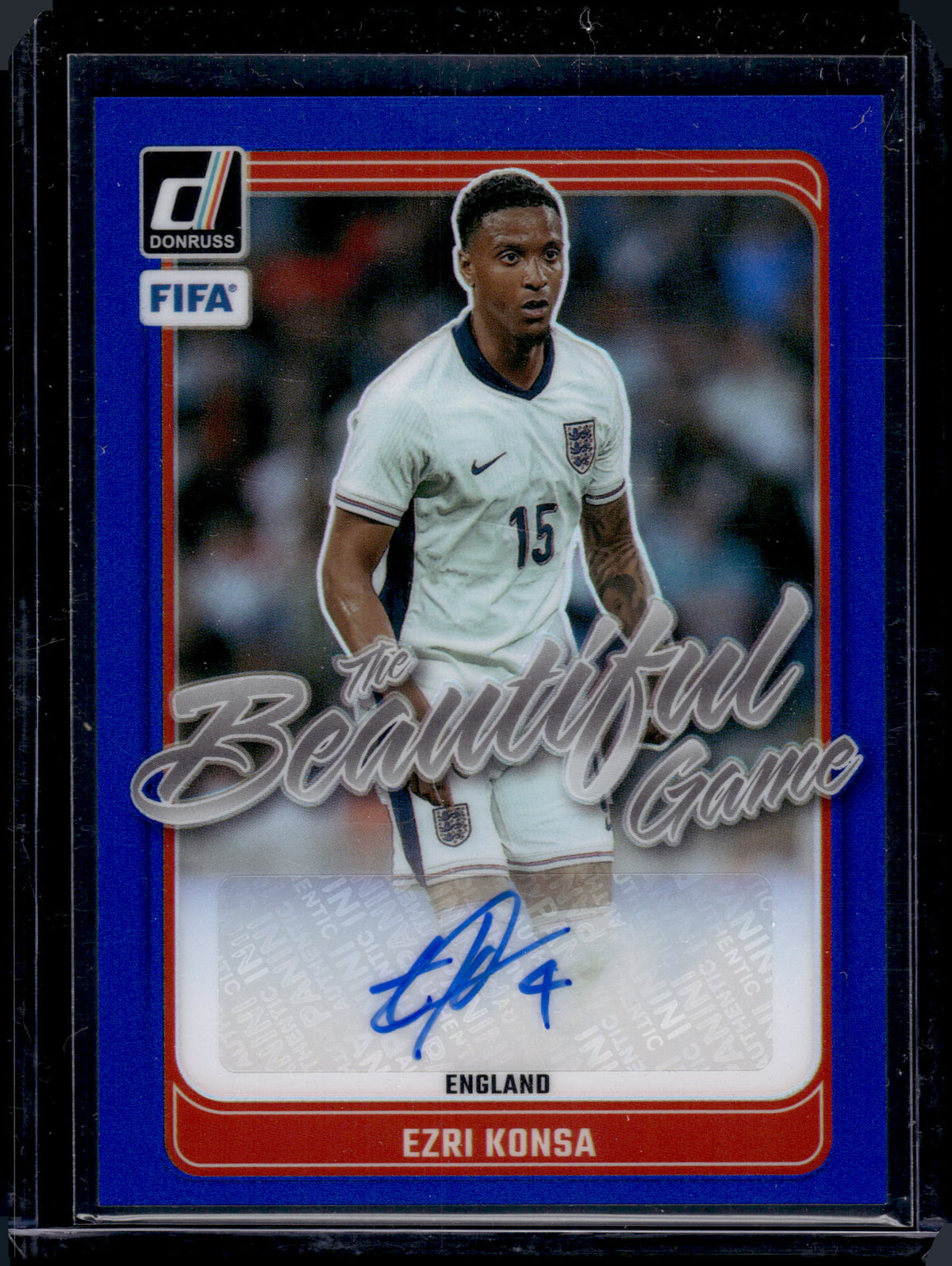 2024 Panini Donruss The Beautiful Game Ezri Konsa #BG-EK Blue /99 Auto