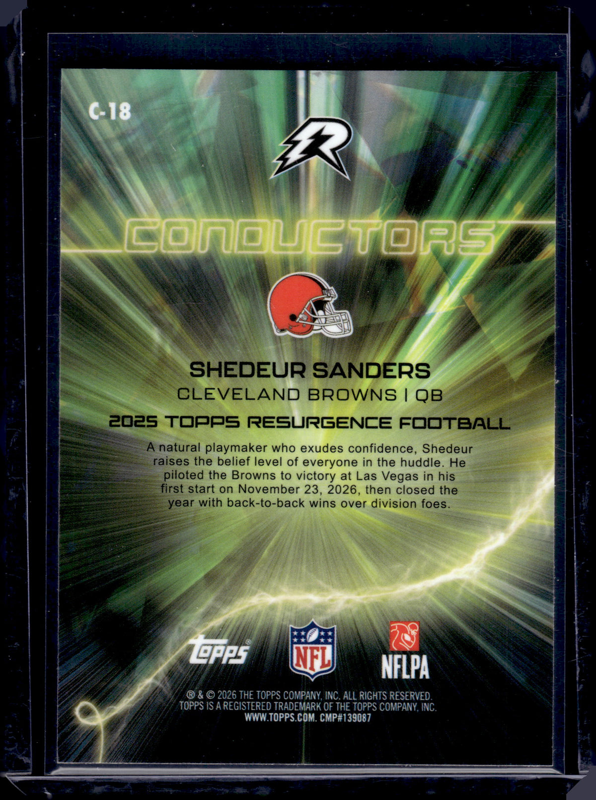 HL-INV 2026 Topps Resurgence Football Conductors Shedeur Sanders #C-18 RC