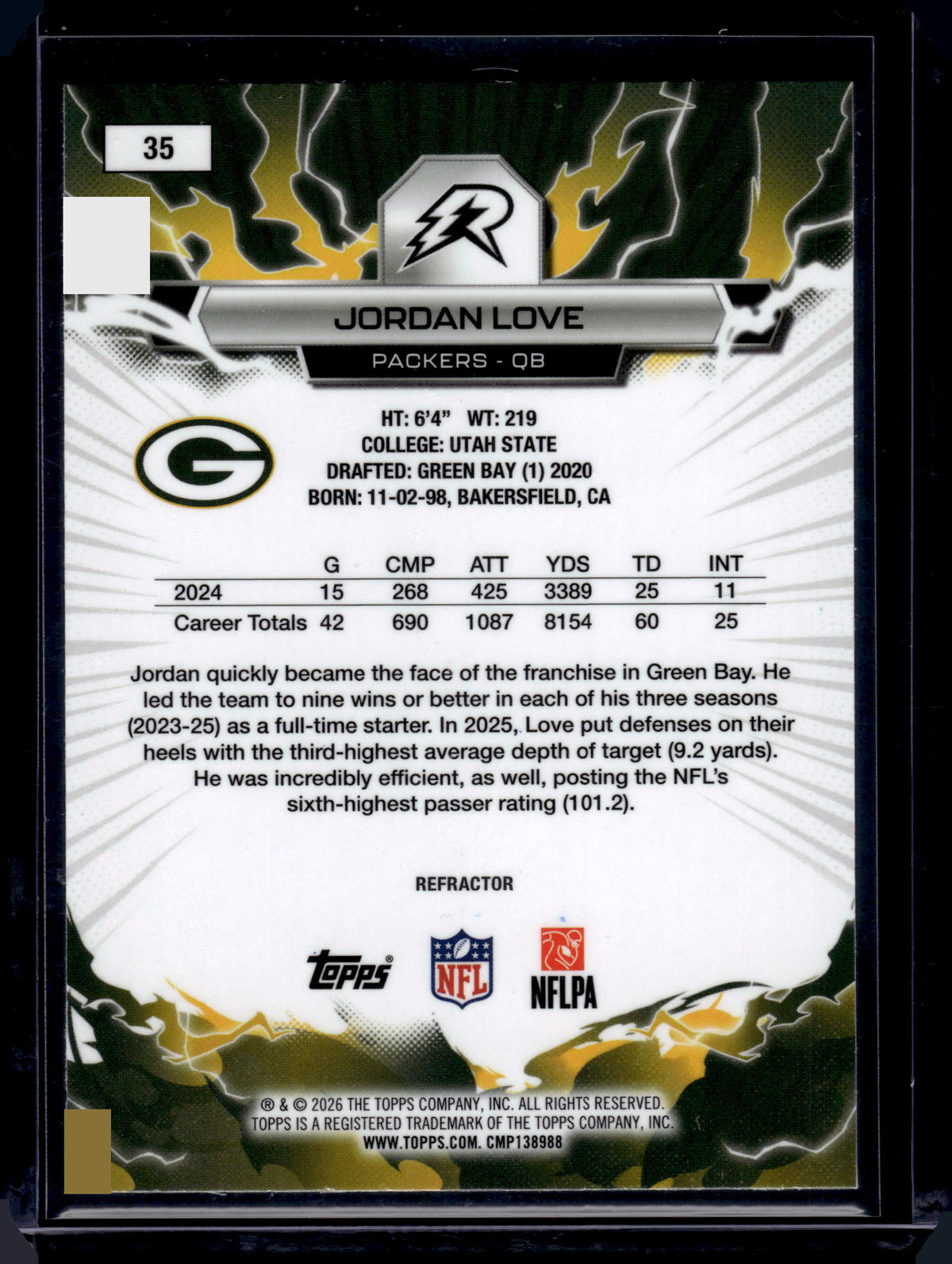 2026 Topps Resurgence Jordan Love #35 Refractor