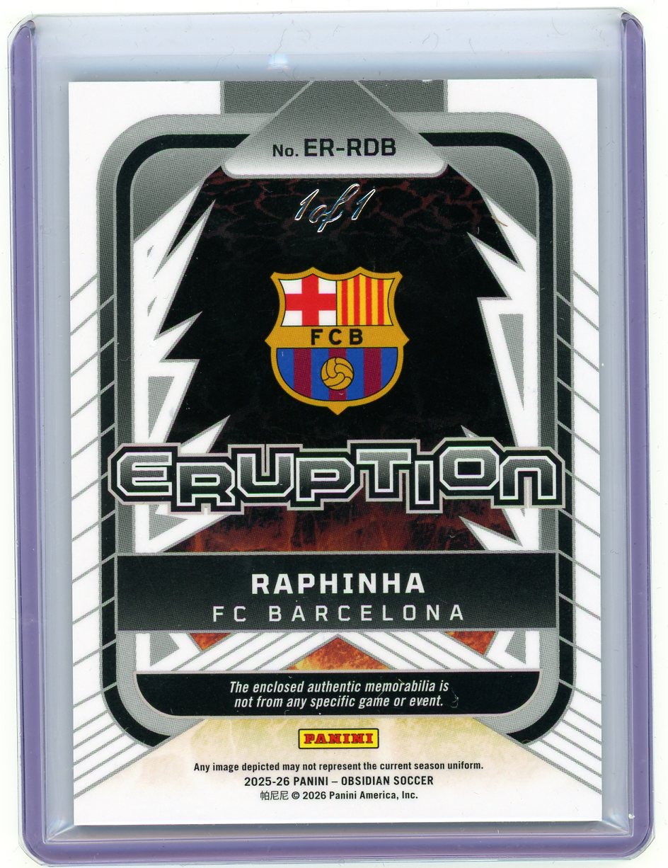 HL-INV 2026 Panini Obsidian Eruption Raphinha #ER-RDB /1 Patch Memorabilia
