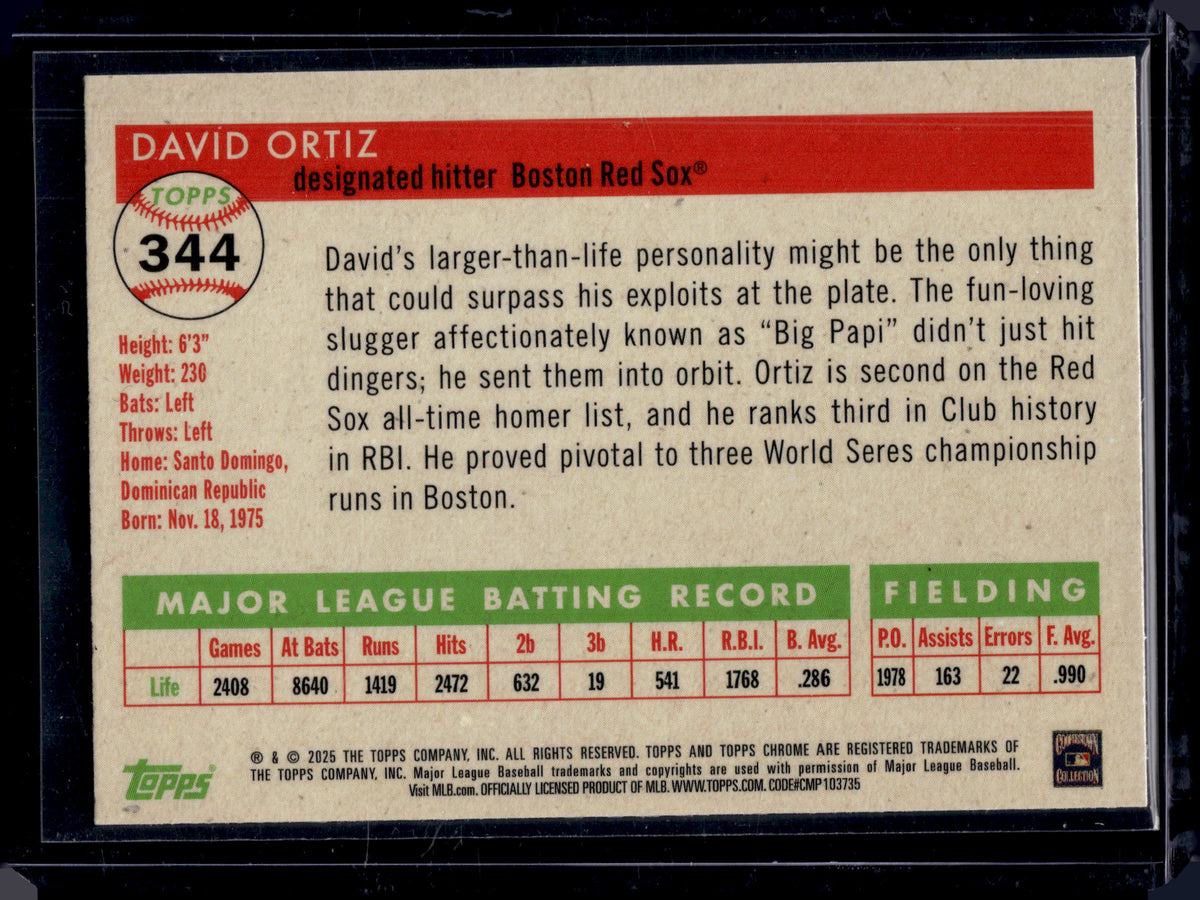 2025 Topps Chrome David Ortiz #344 Speckle Diamond Refractor /150