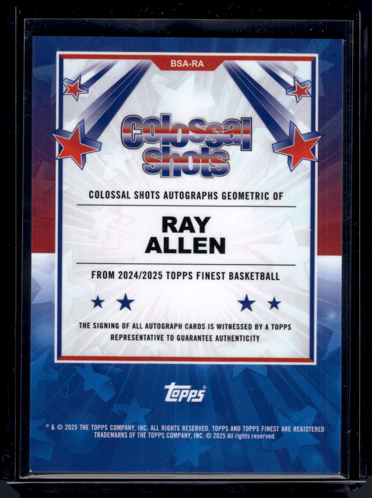 HL-INV 2025 Topps Finest Colossal Shots Autographs Ray Allen #BSA-RA Geo/75