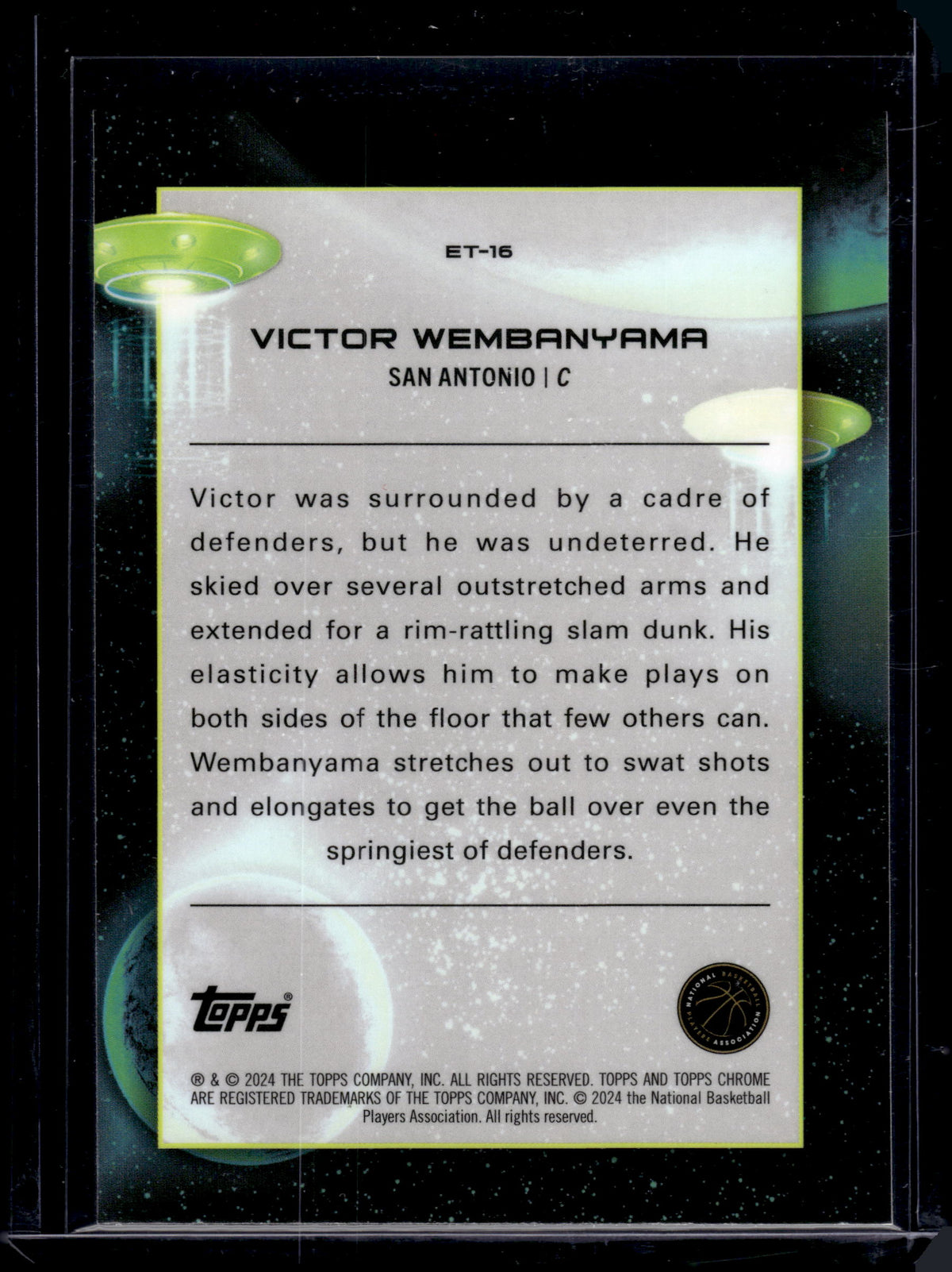 HL-INV 2024 Topps Chrome Extraterrestrial Talent Victor Wembanyama #ET-16 RC