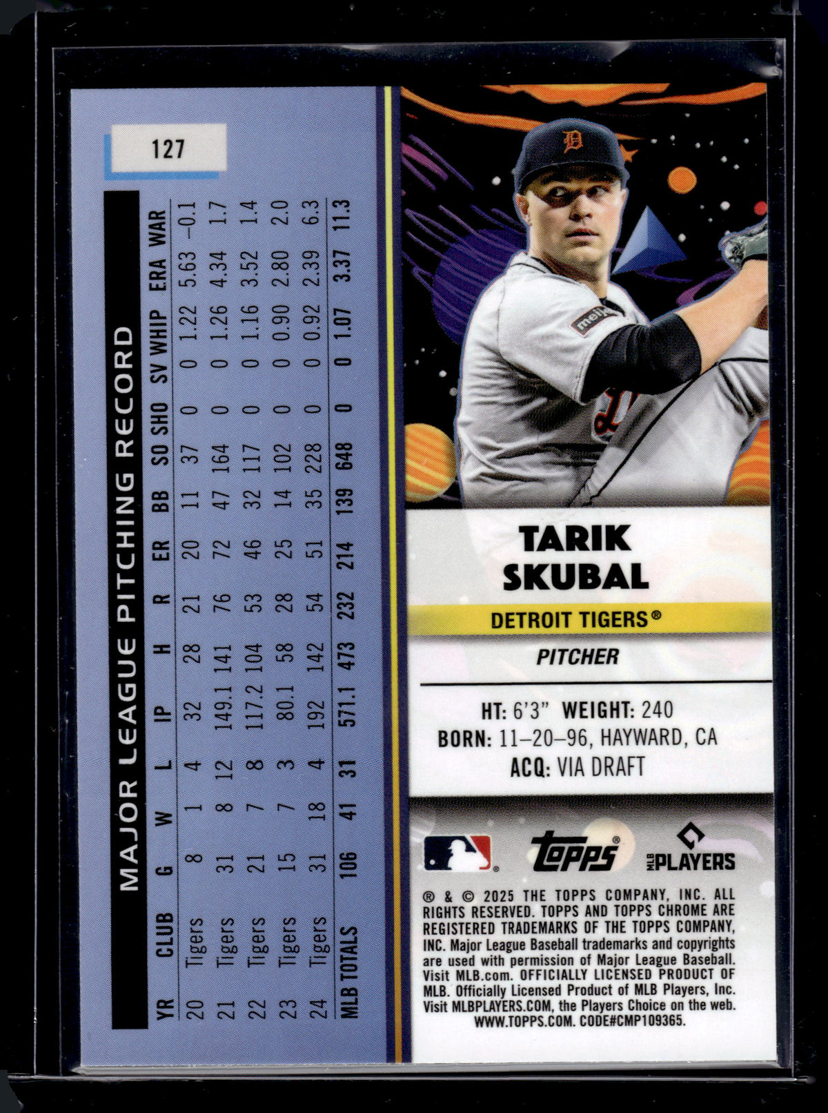 HL-INV 2025 Topps Cosmic Chrome Tarik Skubal #127 Nucleus Refractor