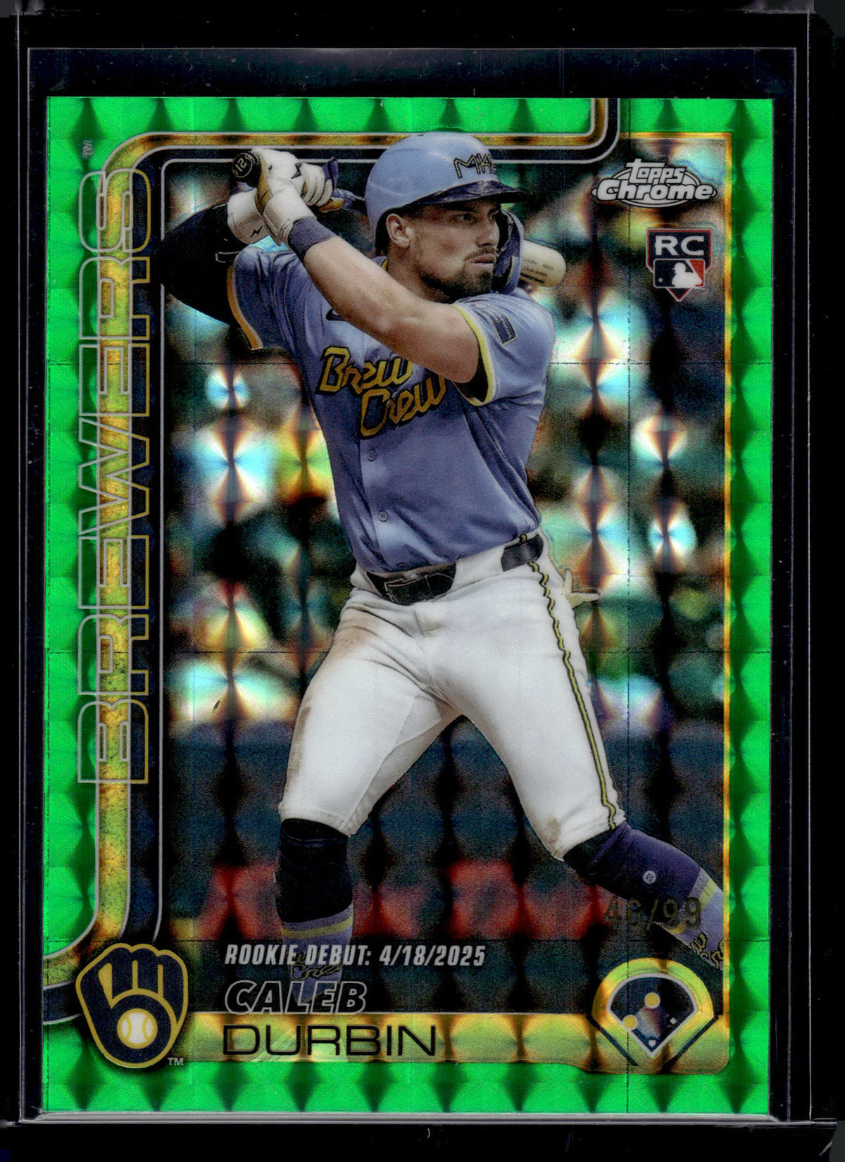 2025 Topps Chrome Update Caleb Durbin #USC112 Green Geometric /99 RC