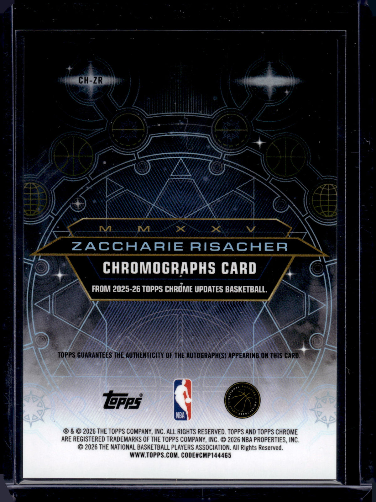 HL-INV 2026 Topps Chrome Update Zaccharie Risacher #CH-ZR Chromographs /75
