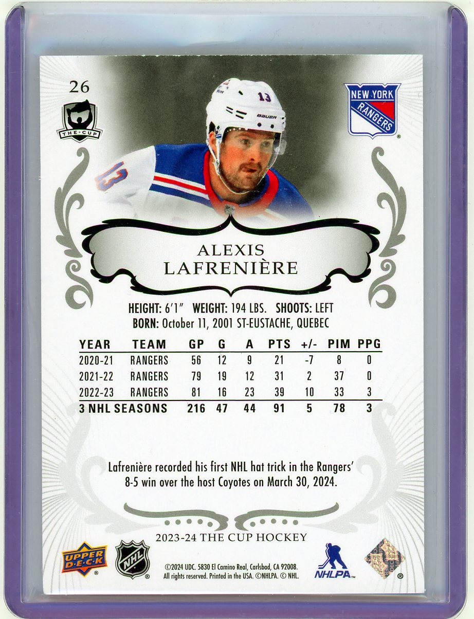 HL-P03 2024 Upper Deck The Cup Hockey Alexis Lafreniere #26 /249