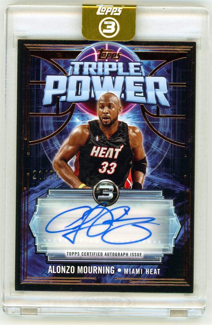 2026 Topps 3 Basketball Triple Power Alonzo Mourning #TP-AM /25 Auto