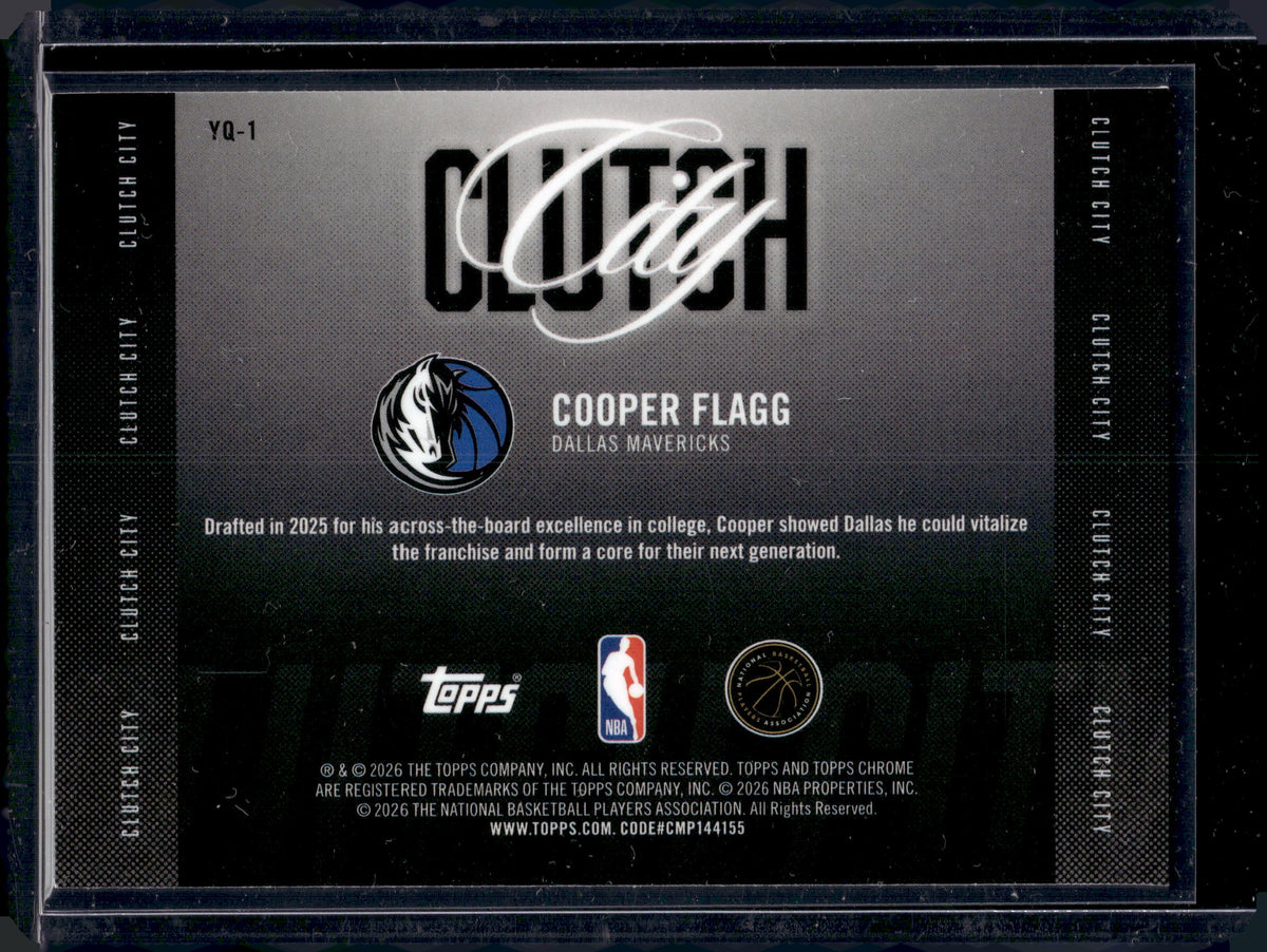 2026 Topps Chrome Clutch City Cooper Flagg #YQ-1 RC