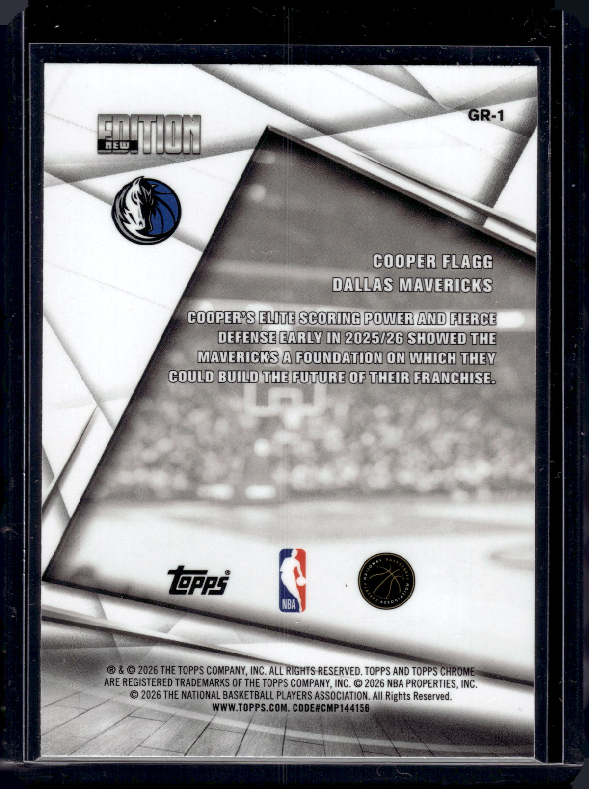 2026 Topps Chrome New Edition Cooper Flagg #GR-1 RC