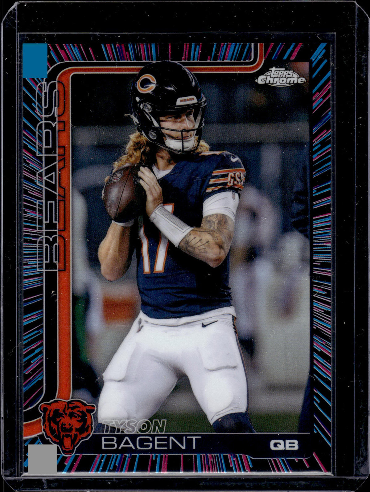 2025 Topps Chrome Tyson Bagent #54 Neon Pulse Refractor