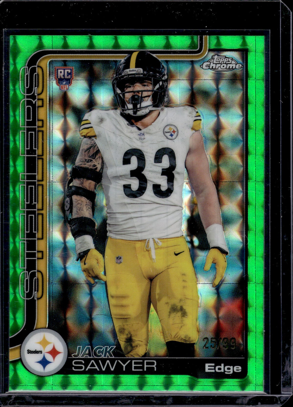 2025 Topps Chrome Jack Sawyer #357 Green Geometric /99 RC