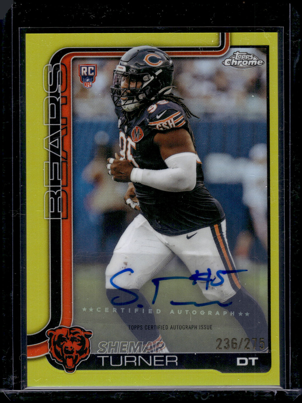 2025 Topps Chrome Shemar Turner #RA-ST Yellow Refractor /275 Auto RC