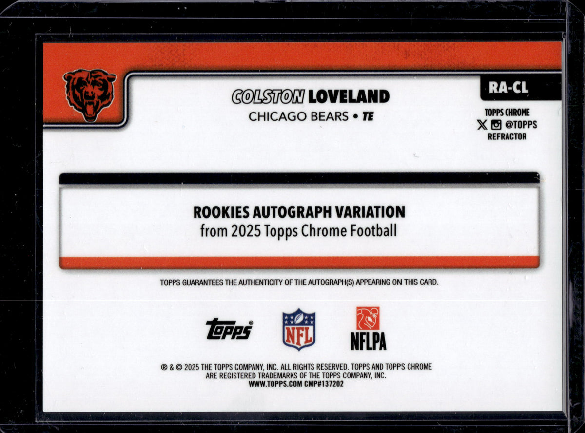 2025 Topps Chrome Colston Loveland #RA-CL Refractor /499 Auto RC