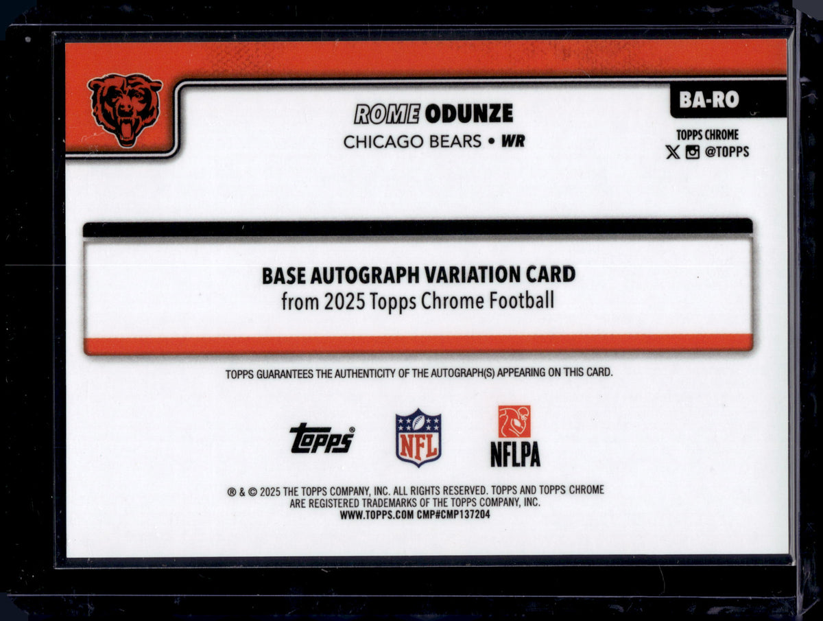 2025 Topps Chrome Rome Odunze #BA-RO Green Geometric /99 Auto