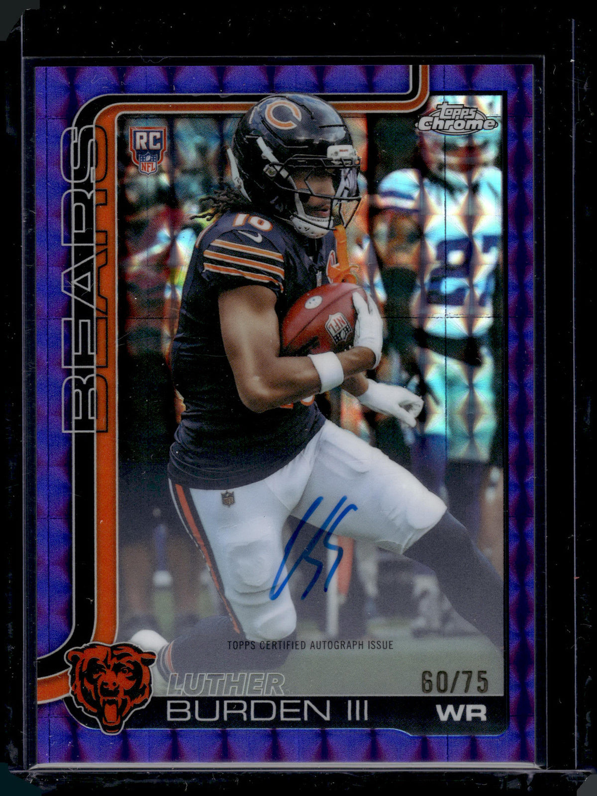 2025 Topps Chrome Luther Burden III #RA-LB Purple Geometric /75 Auto RC