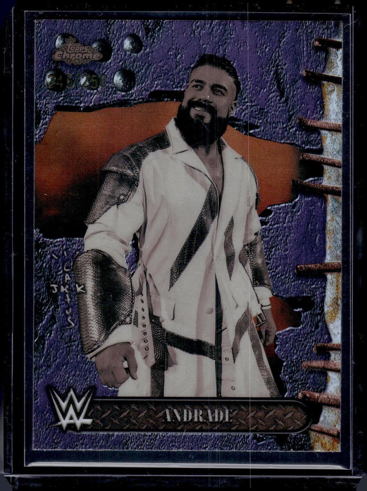 HL-P06 2025 Topps Chrome WWE Andrade #14 Purple Refractor