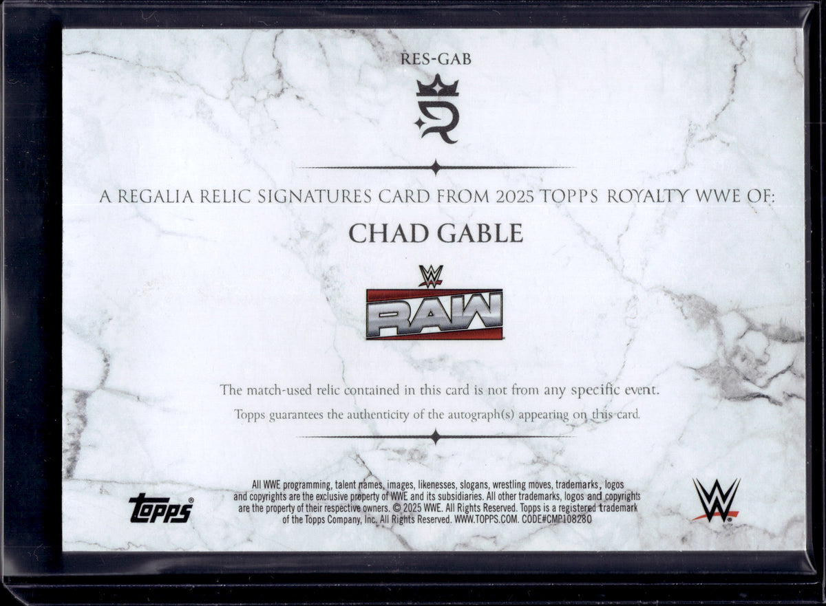 HL-P01 2025 Topps Royalty WWE Regalia Chad Gable #RES-GAB /25 Auto Dual Relic