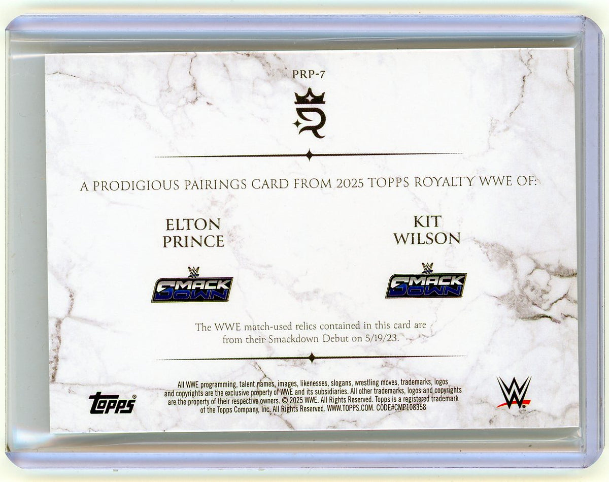 HL-P01 2025 Topps Royalty WWE Elton Prince Kit Wilson #PRP-7 /99 Match Relic