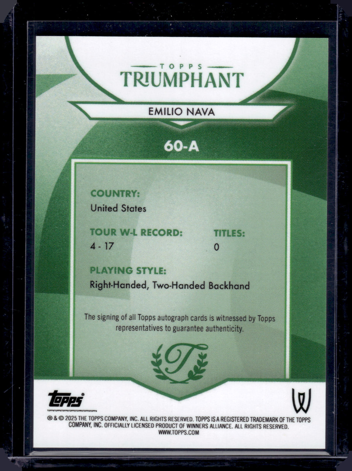 HL-P06 2025 Topps Triumphant Emilio Nava #60-A /50