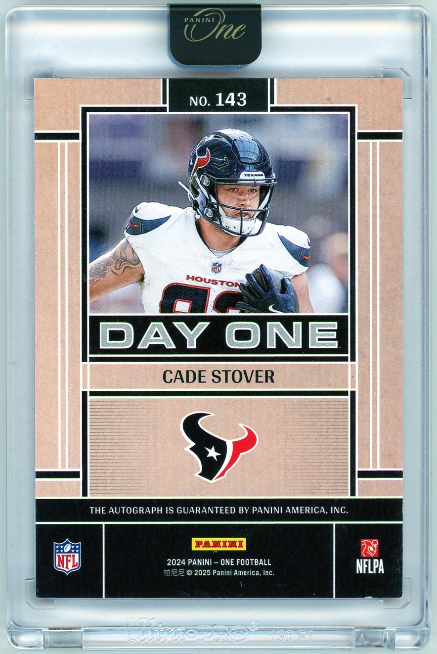 2024 Panini One Day One Cade Stover #143 /15 Auto RC