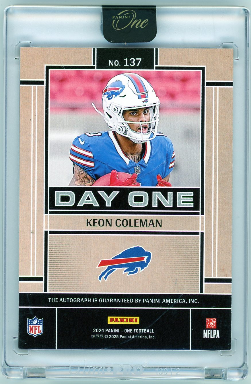 2024 Panini One Day One Keon Coleman #137 /25 Auto RC