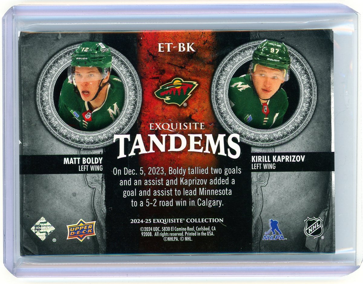 2024 Upper Deck Exquisite Tandems Matt Boldy Kirill Kaprizov #ET-BK /299