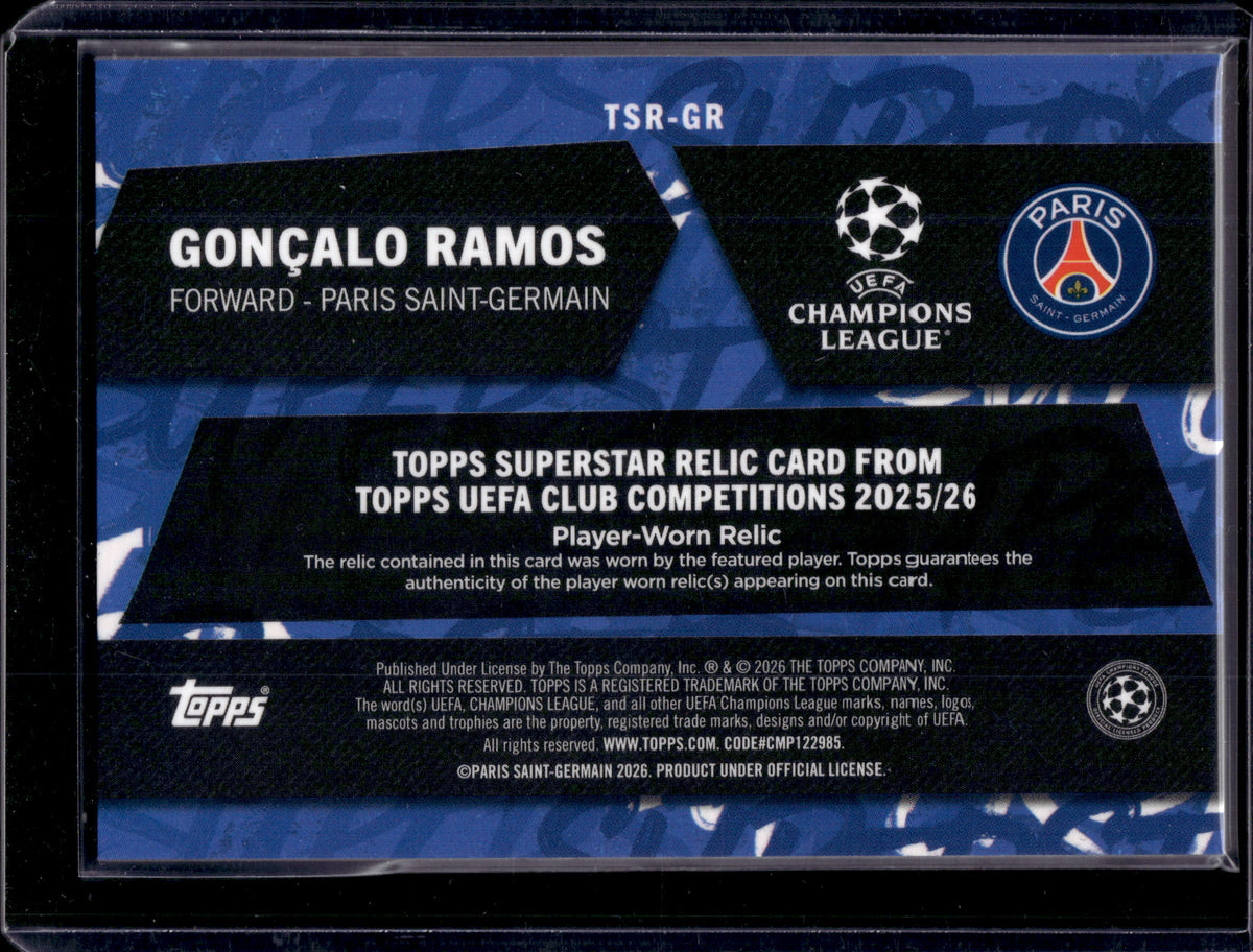 HL-INV 2026 Topps UEFA Club Competitions Gonçalo Ramos #TSR-GR Player-Worn
