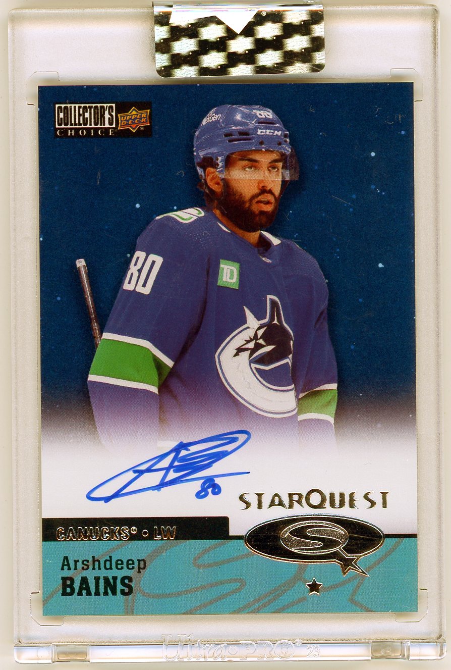 HL-P06 2025 Upper Deck Clear Cut Hockey StarQuest Arshdeep Bains #CSA-AB