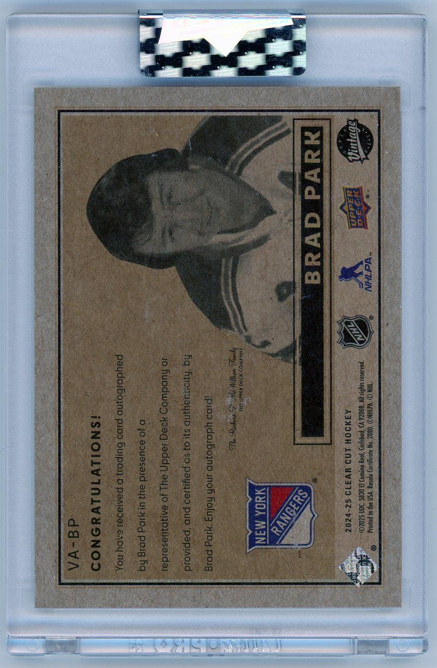 HL-P06 2025 Upper Deck Clear Cut Hockey Brad Park #VA-BP /10