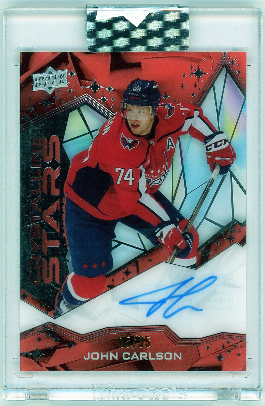 HL-P06 2025 Upper Deck Clear Cut Crystalline Stars Auto John Carlson #CSA-JC /35