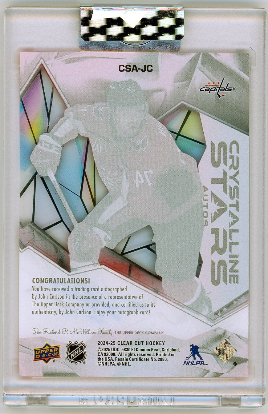 HL-P06 2025 Upper Deck Clear Cut Crystalline Stars Auto John Carlson #CSA-JC /35