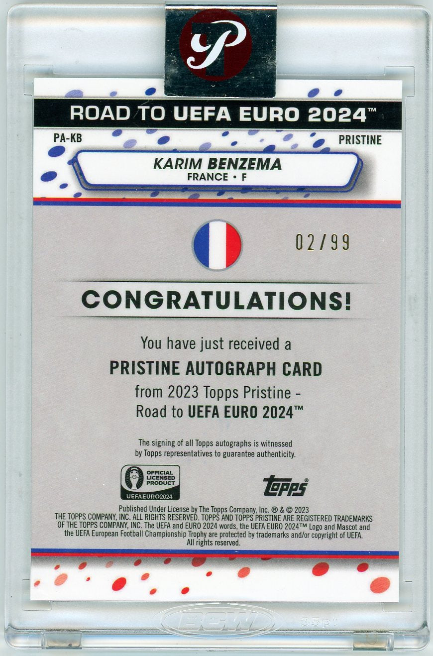 HL-P05 2024 Topps Pristine Road to UEFA EURO 2024 Karim Benzema #PA-KB /99